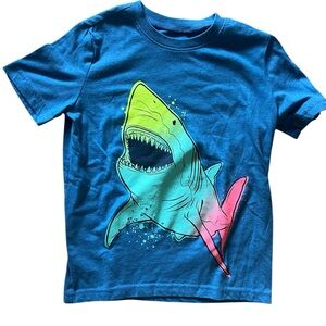 Jumping Beans Boys Blue Neon Shark Tshirt | 6